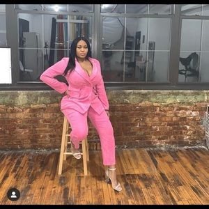 Two Piece Pink Suit